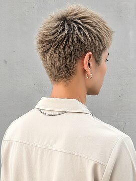 モッズヘア メン 南越谷南口店(mod's hair men) ブリーチデザイン学生アップバング短髪ベリーショートp1南越谷