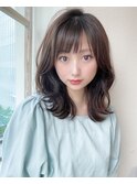 韓国風/シースルーカラー/くびれミディアム