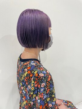 ヒビヲ(HIBIO) ダブルカラーラベンダーカラーケアブリーチミニボブ