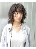 黒髪ウルフ×スパイラルパーマ