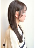 大人かわいい小顔フェザーバング☆アッシュブラック