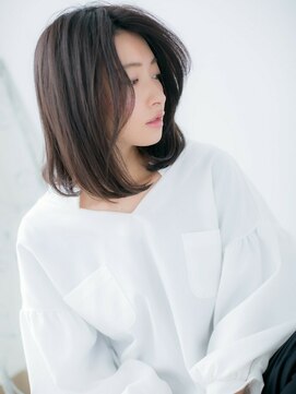 アルバハナレ 横浜(αlba HANARE) 関内/髪質改善/かきあげバング×ダークグレージュのロブヘアb