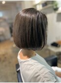 マチルダボブ×パープルブラック白髪ぼかしネイビーグレー代官山