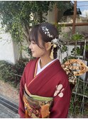 :カチモリ風水引アレンジ/着物ヘア