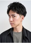 men'sスパイキーショートブルーブラックメンズブリーチなし