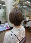 白髪ぼかしカラー/脱白髪染め/ライトブラウン/小顔カット/芦屋