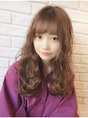 アンブレラカラー/こなれミディ/ウェーブパーマ/前髪/錦糸町