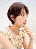 似合わせショート/細めハイライト/くすみベージュ/ショートボブ