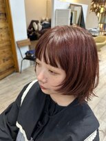 ヒラソル(girasol)&nbsp;顔周りレイヤー/チェリーレッド/バーガンディ/バタフライカット