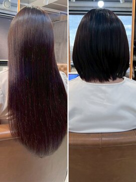 【ビフォーアフター】エクステ×カラー/ダークブラウン