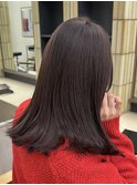 ブリーチなしダブルカラー艶ブラウン冬カラーレイヤー