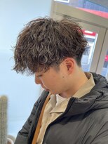 アッシュ 浦安店(Ash)&nbsp;波巻きツイストスパイラルパーマ前下がり刈り上げマッシュ