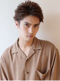 七三オールバック　ツイストパーマ　ビジネス　かき上げヘア