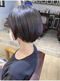 ショート ショートボブ 耳かけ 前髪 黒髪 大人ボブ 楽 20代 30代