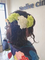 ネオリーブチノ 登戸店(Neolive cino)&nbsp;ヘアセット ハーフアップ 波巻きヘアアレンジ