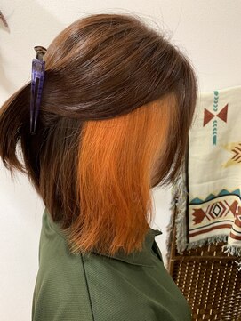 ヘア ライフ セリス(hair life Celis) イヤリングカラーオレンジ