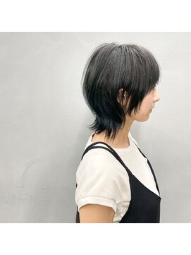 タグ(#tag) #ショートウルフ×モスグリーンカラー