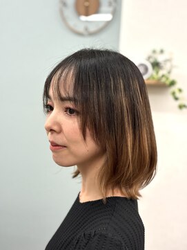 ヒマル 学芸大学(Himaru) 黒髪/ボブルフ/ネビージュ/小顔/ワンレン/髪質改善/前髪