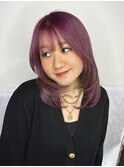 ふんわり可愛いフェイスレイヤー×パープルカラー