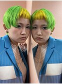 マッシュウルフ/ショートバング/ハイトーン/ハイトーンカラー