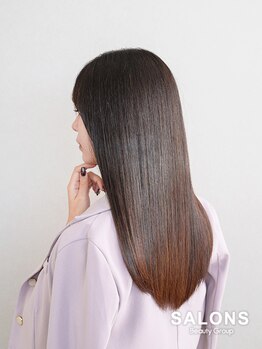 サロンズヘア 庚午橋店(SALONS HAIR)の写真/<艶髪HITA縮毛矯正＋カット￥9800>うねりや広がり、クセの強い髪も自然なストレートと手触りに感動♪