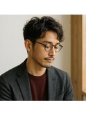 柔らかウェーブ大人メンズ　ツーブロックパーマ 30代 40代 50代 