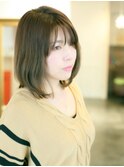 伸ばしかけ☆ナチュラルボブと透明感あるハイベージュカラー