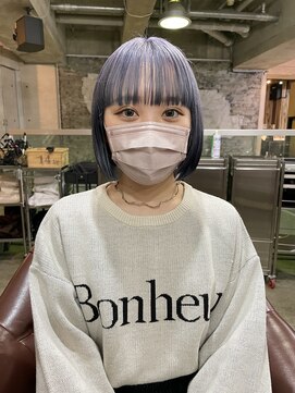 ヘアーデザイン アルエ(HAIR×design ARUE) 【顎ラインボブ】【ブルーラベンダー】/20代/30代/40代