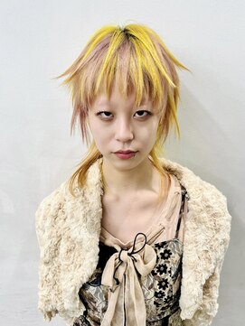 レコ 渋谷(LECO) イエロー×ピンク×シャギーウルフ