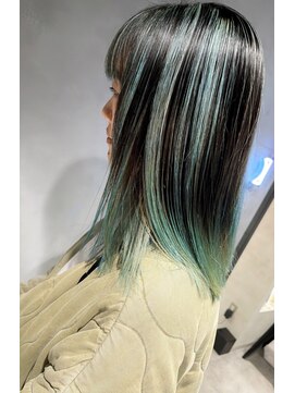 アコ(Aco) バレイヤージュ/エアタッチ/ペールグリーン/グリーン/緑