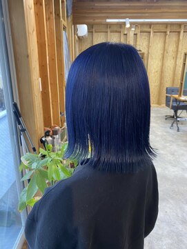 アフターニュース 新潟(afternews) ボブ/ネイビー/ブリーチ/ダブルカラー/駅南