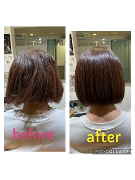リリー 京都山科店(Lily) 肩上ボブと髪質改善カラー