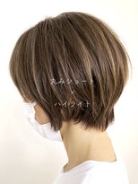 サラジュ 仁川店(SARAJU)&nbsp;【クセ毛で多毛】丸みショート×脱白髪染めハイライト
