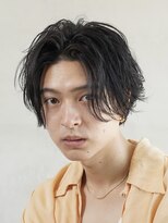 センターパートニュアンスパーマワンカールパーマカルマ韓国原宿