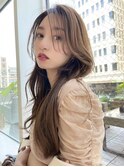 顔まわりカット韓国ヘアレイヤーロング似合わせカット