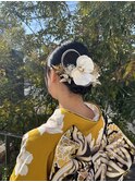 成人式セット　ヘアアレンジ　着物アレンジ