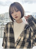 薄めの前髪が可愛い/重く見えないまとまるシースルーボブ