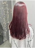 髪質改善透明感カラーラベンダーピンク小顔ストレート秋カラー