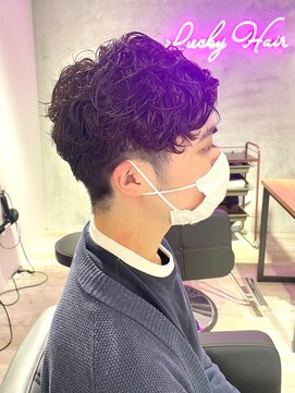 ラッキーヘア 加古川(Lucky Hair) カーリーパーマ×メンズマッシュ【カドワキ】