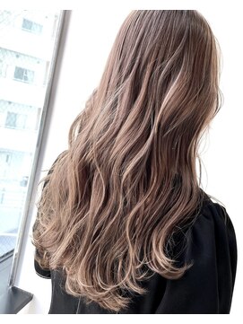バロン ビューティー バイ フー 自由が丘(BARON Beauty by 風) BARON Beauty ロング×ベージュ／ブリーチ／ダブルカラー／韓国