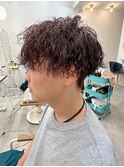 波巻きパーママッシュ刈り上げショート