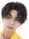 波巻きパーマツイストスパイラルパーマツーブロックウルフ