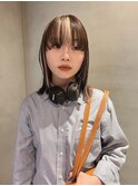 黒髪/ボブルフ/ネビージュ/小顔/ワンレン/梅田/髪質改善/前髪
