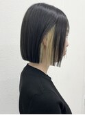 抜きっぱなしインナーカラー/ぷつっとボブ