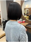 丸みボブ　ストレート　艶髪　内巻きボブ　艶トリートメント