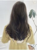 透明感ブリーチなしベージュカラー韓国風艶感レイヤー