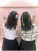 ライブ前ヘアメ☆三つ編みハーフツイン