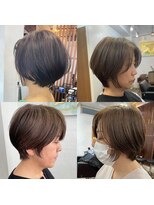 白髪ぼかし/イメチェンヘアスタイル/前髪カタログ/ショートボブ