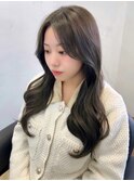 〇韓国ヘア 顔周りカット レイヤーカット オリーブベージュ