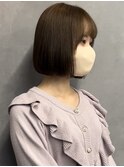 ボブ+透明感グレージュ